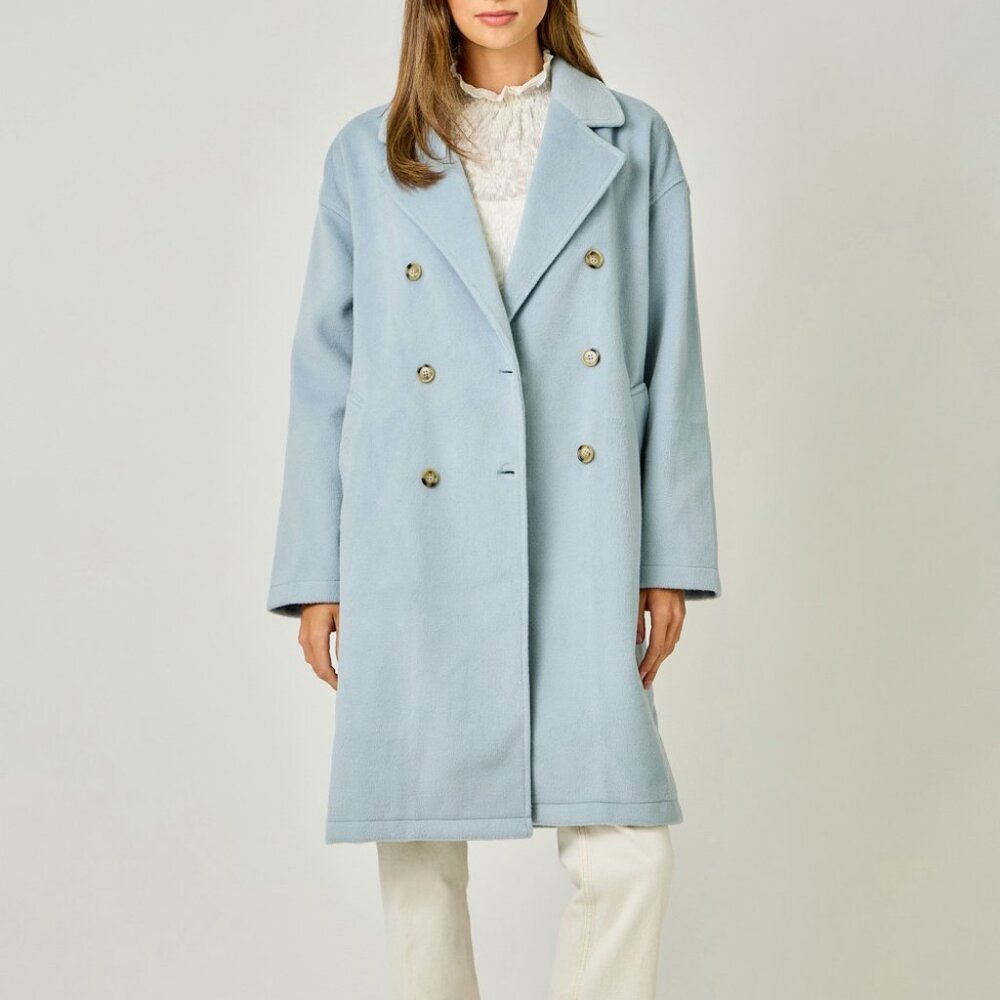 Blue Double Breasted Coat